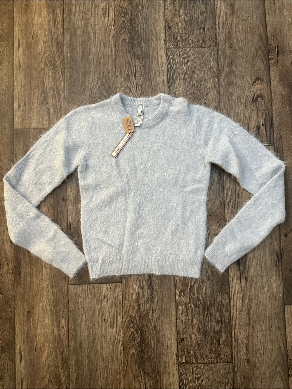 SKIMS Brushed Alpaca Crewneck Long Sleeve Fitted Sweater Women’s Sz M Pearl